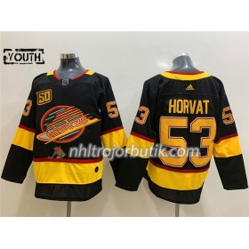 Barn Ishockey Vancouver Canucks tröja Bo Horvat 53 Flying Skate 50th Anniversary Adidas 2019-20 Svart Authentic